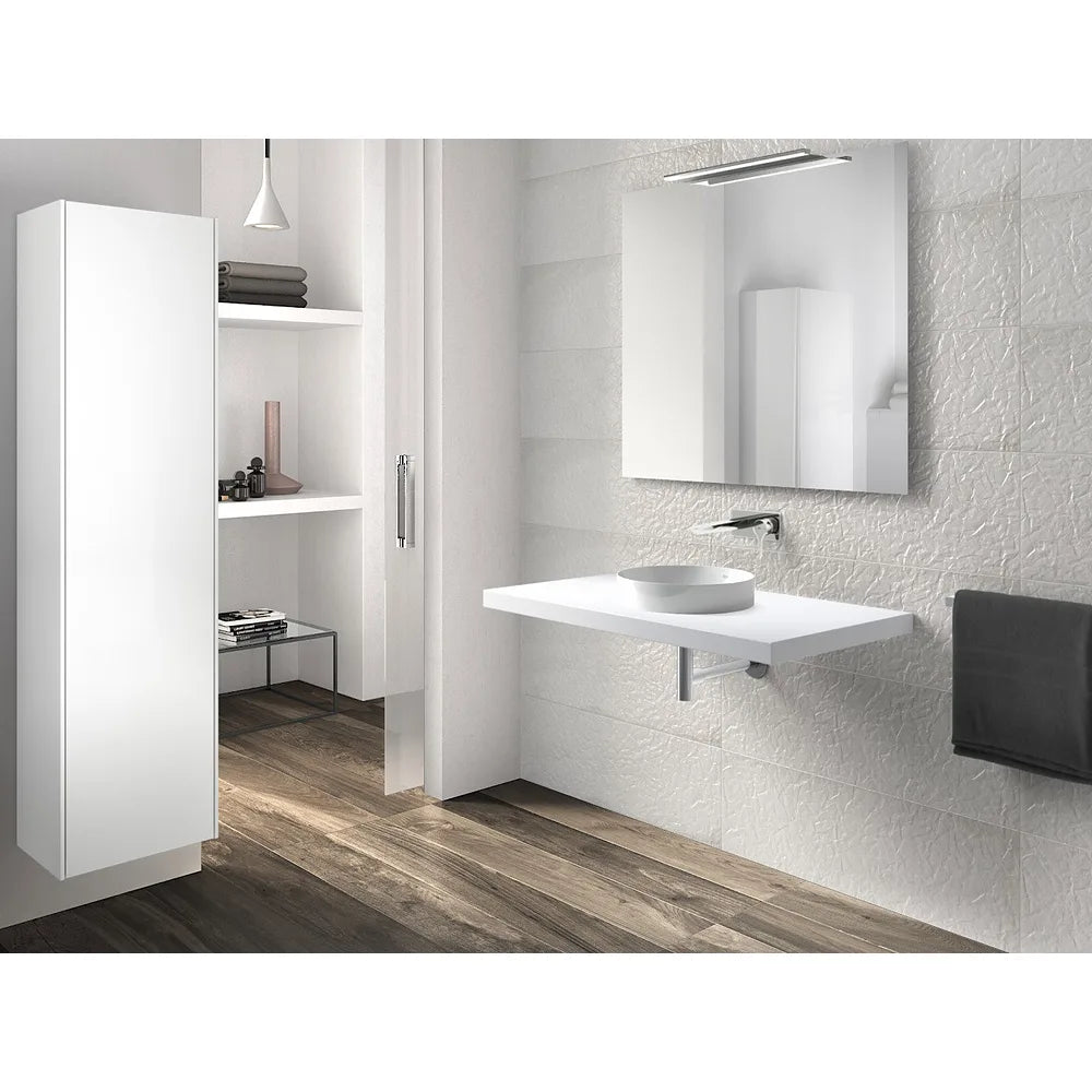 Lavabo de encimera de cerámica con un acabado en color blanco Inspira Round ROCA - Vista 2