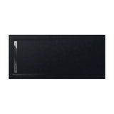 Plato de ducha de stonex con diseño rectangular extraplano en acabado color negro Aquos Roca