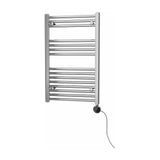 Toallero eléctrico de acero inoxidable de 300 W con un acabado en color cromo Roca