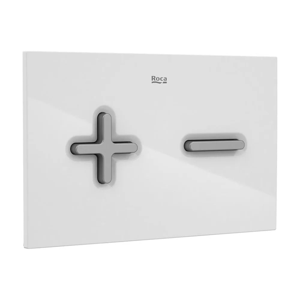 Placa pulsadora para cisternas de doble descarga en acabado color blanco y gris PL6 Dual One Roca - Vista 1
