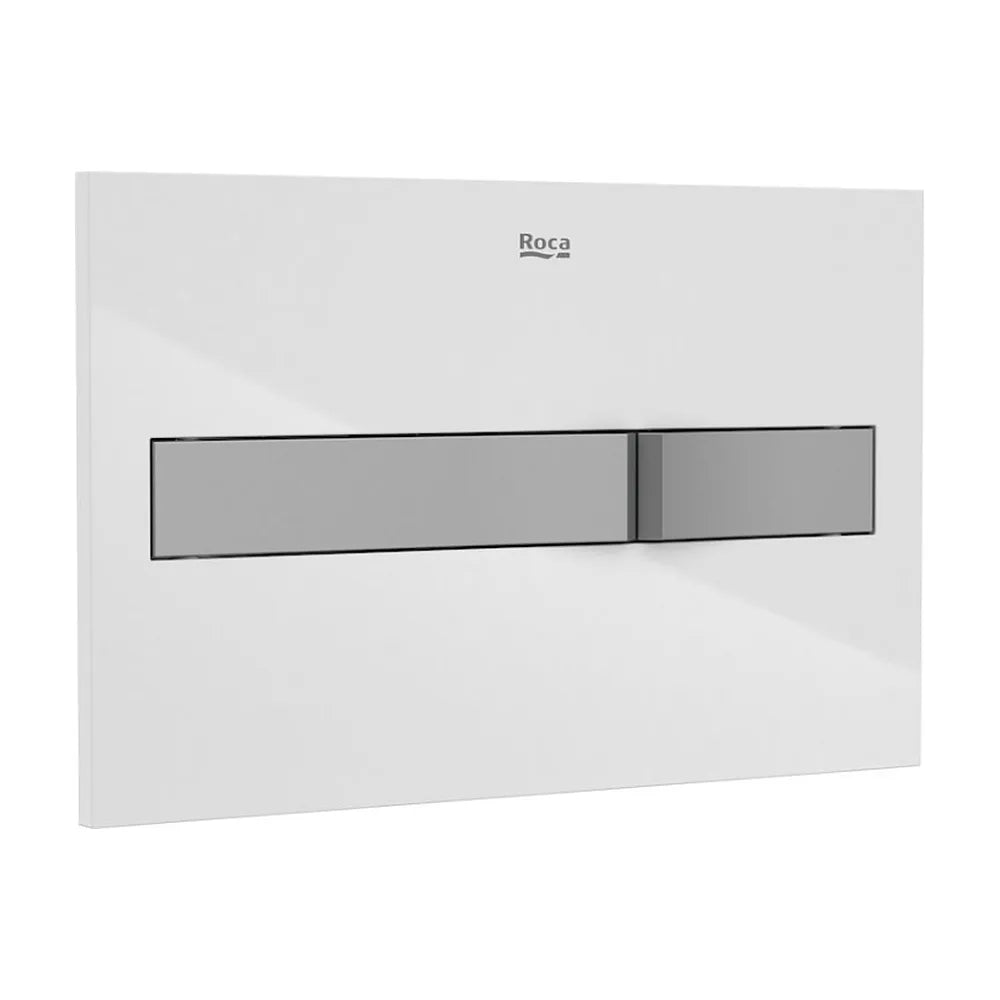 Placa pulsadora para cisternas de doble descarga en acabado color blanco y gris PL2 Dual One Roca - Vista 1