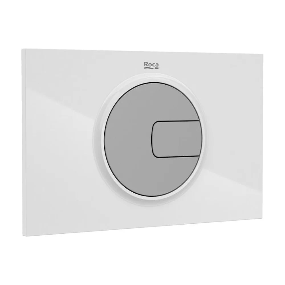 Placa pulsadora para cisternas de doble descarga en acabado color blanco y gris PL4 Dual One Roca - Vista 1