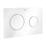 Placa para cisternas de doble descarga con un acabado en color blanco PL10 Dual One Roca