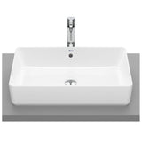 Lavabo sobrencimera de porcelana de 60 cm con un acabado en color blanco Square Roca