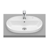 Lavabo encastrado de 55 cm con diseño oval y un acabado en color blanco Round Roca