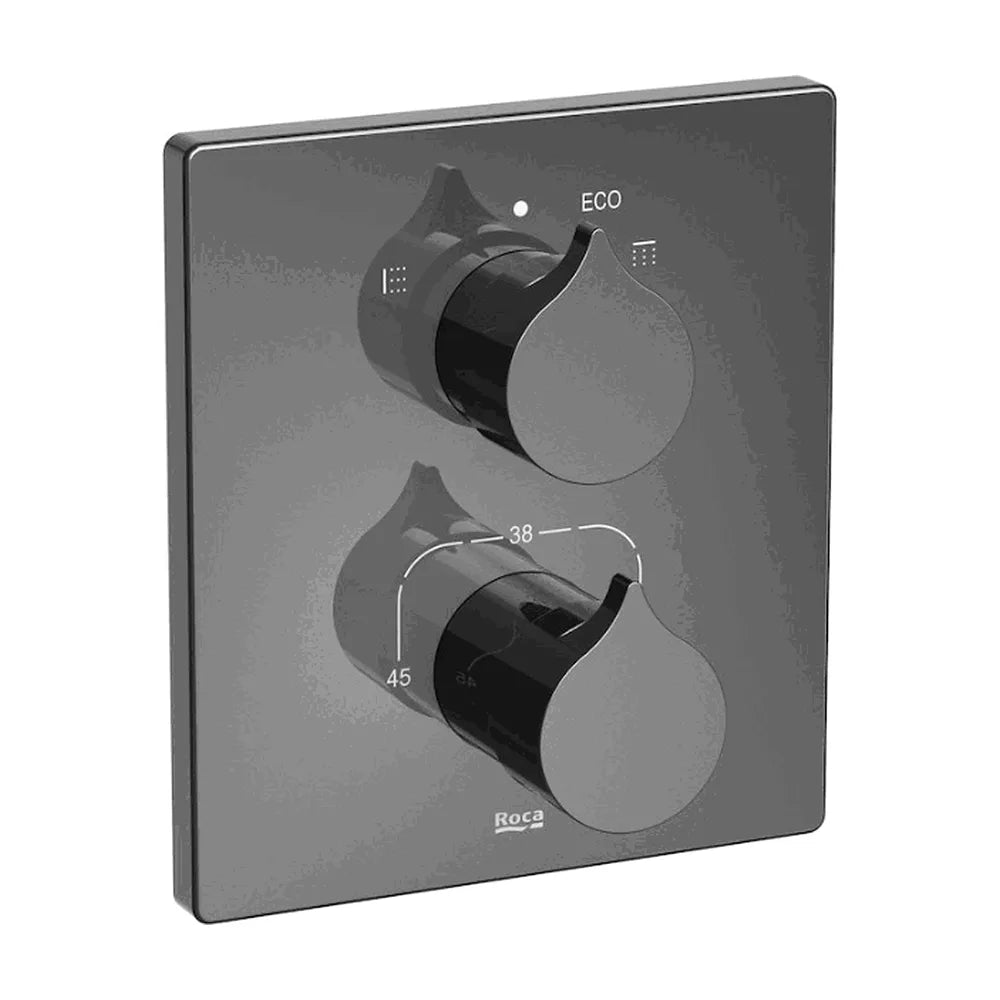 Grifo termostático empotrable para ducha con un acabado en color negro titanio Insignia Roca - Vista 1