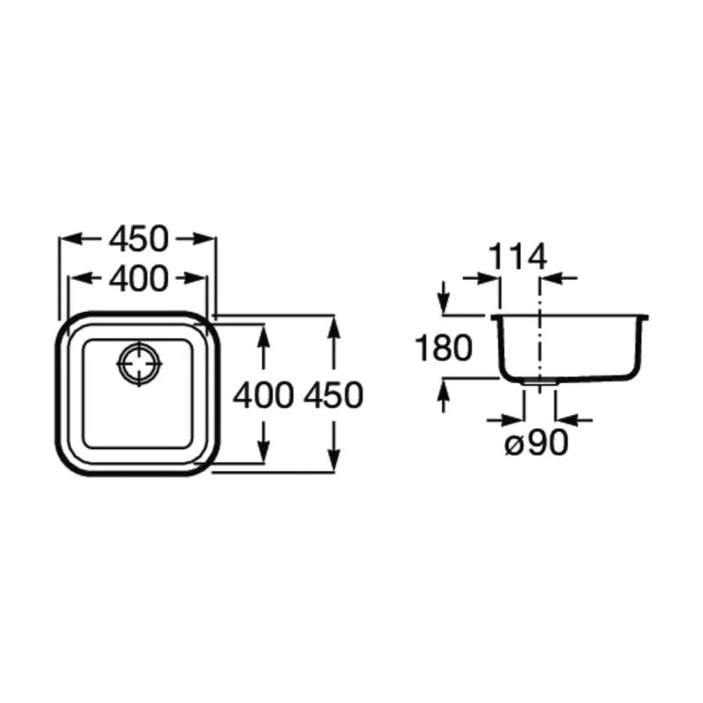 Fregadero hecho en acero inoxidable de una cubeta con un diseño cuadrado Porto Roca - Vista 6