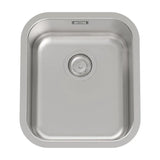 Fregadero de una cubeta con un diseño rectangular en acabado color cromo Porto Roca