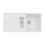 Fregadero Sobre Encimera Una Cubeta y Media Quarzex Bergen White Roca