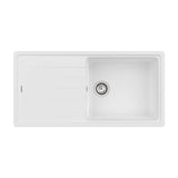 Mineral Load Kitchen Sink with Drainer Bergen 100 cm White Roca