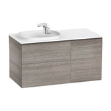Meuble de Salle de Bains Avec Bac À Gauche 2 Tiroirs Et 1 Porte Couleur Chêne Beyond Unik 100 cm Roca