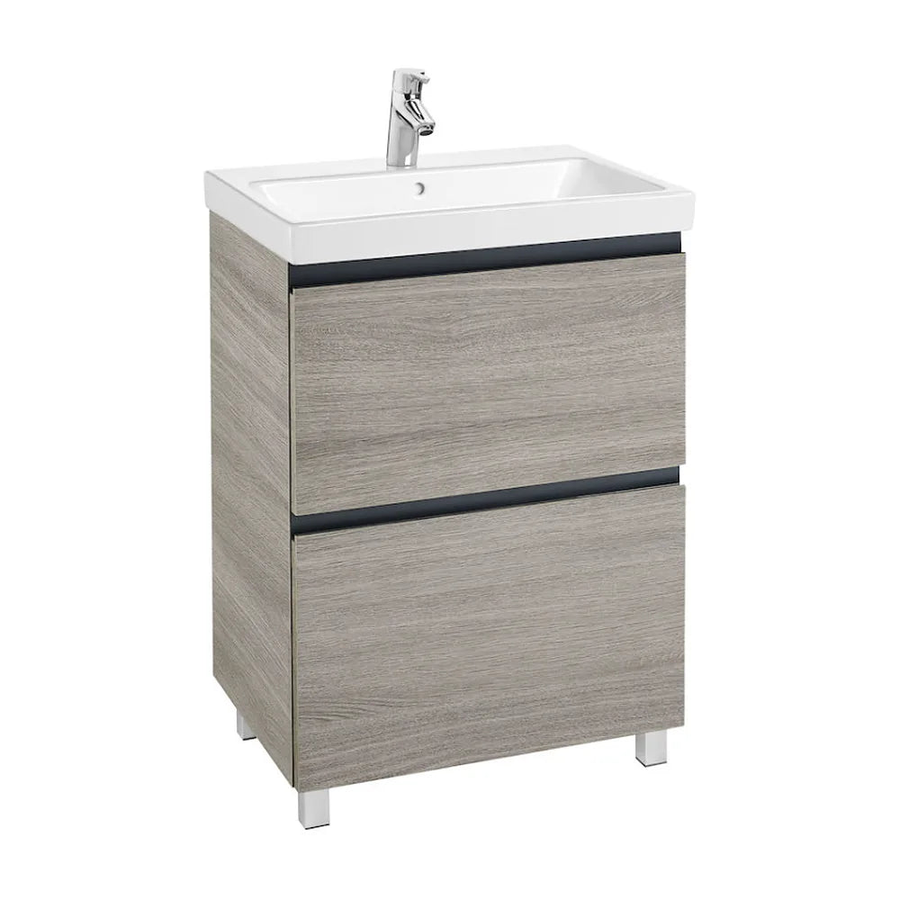 Mueble de Baño con Lavabo y 2 Cajones Lander de 60 cm Colección Unik Roble Roca - Vista 3