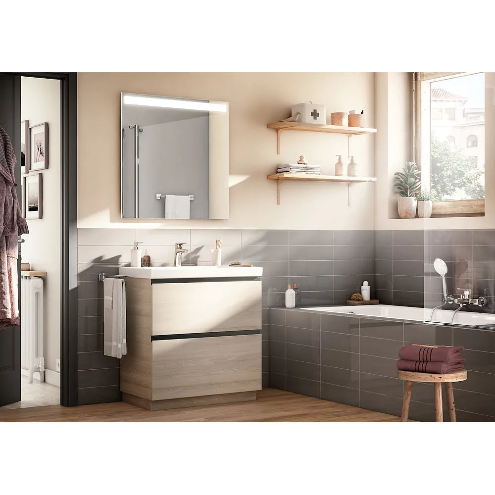 Mueble de Baño con Lavabo y 2 Cajones Lander de 60 cm Colección Unik Roble Roca - Vista 2