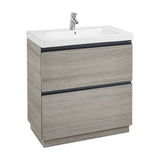Mueble de Baño con Lavabo y 2 Cajones Lander de 80 cm Colección Unik Roble Roca