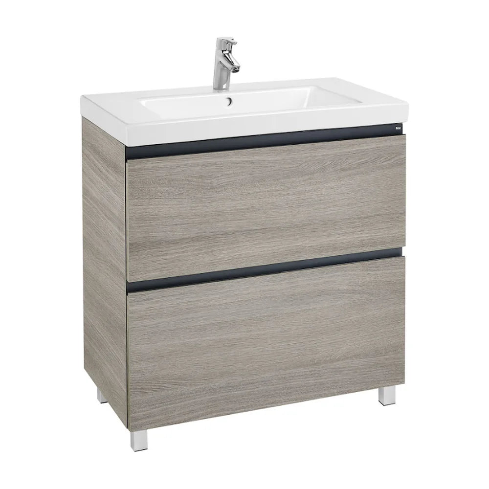 Mueble de Baño con Lavabo y 2 Cajones Lander de 80 cm Colección Unik Roble Roca - Vista 3