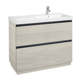 Bathroom Vanity Unit with Basin Derecho y 2 Cajones Nórdico Lander de 100 cm Colección Unik Fresno Roca
