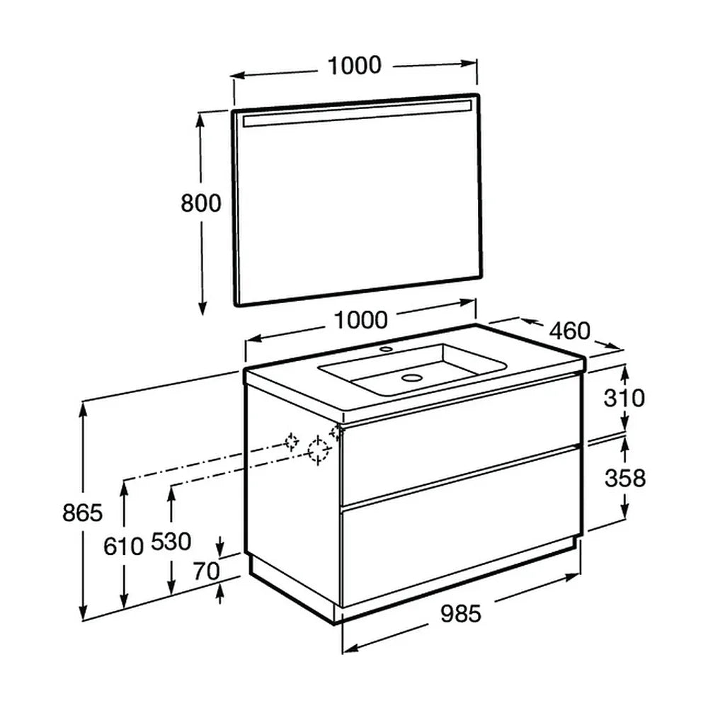 Conjunto de Baño Nórdico de 100 cm Colección Lander Fresno Roca - Vista 7