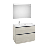 Conjunto de Casa de Banho Com Lavatório Esquerdo de Cor Nórdico de 100 cm Colección Lander Fresno Roca