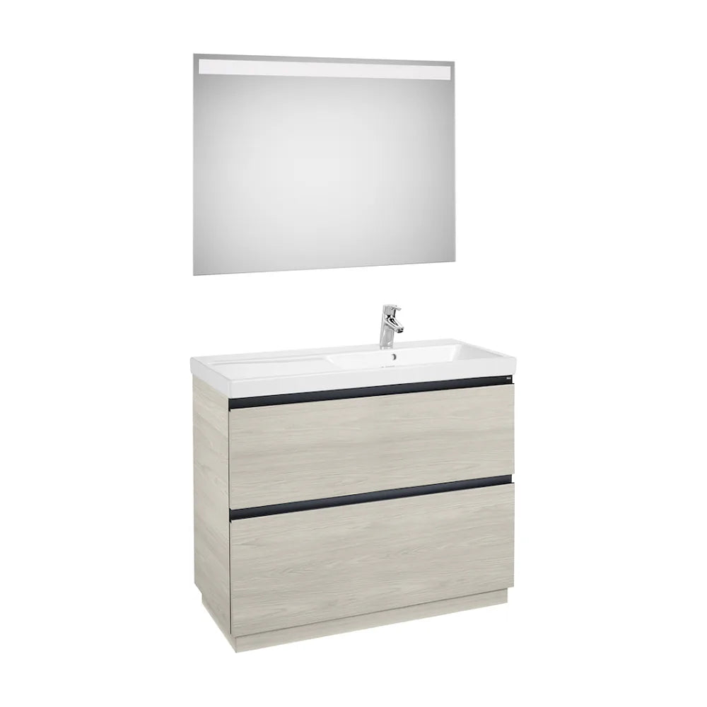 Conjunto de Baño con Lavabo Derecho Nórdico de 100 cm Colección Lander Fresno Roca - Vista 1
