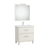 Conjunto de Baño con 2 Cajones de 80 cm Colección Romea White Mate Roca