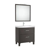 Conjunto de baño de 80 cm con un acabado en color gris oscuro mate Pack Romea Roca