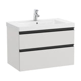 Bathroom Vanity Unit with Basin and 2 Drawers con Patas Gris Ártico Domi de 80 cm Colección Unik Roca
