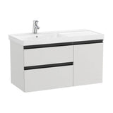 Bathroom Vanity Unit with Basin Izquierdo Formado por 2 Cajones y 1 Puerta Color Gris Ártico Domi de 100 cm Colección Unik Roca