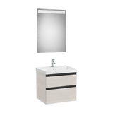 Conjunto de Baño de 2 Cajones Nórdico de 60 cm Colección Domi Fresno Roca