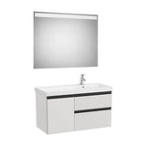 Conjunto para Casa de Banho Com Lavatório Direito Cinzento-ártico de 100 cm Colección Domi Roca