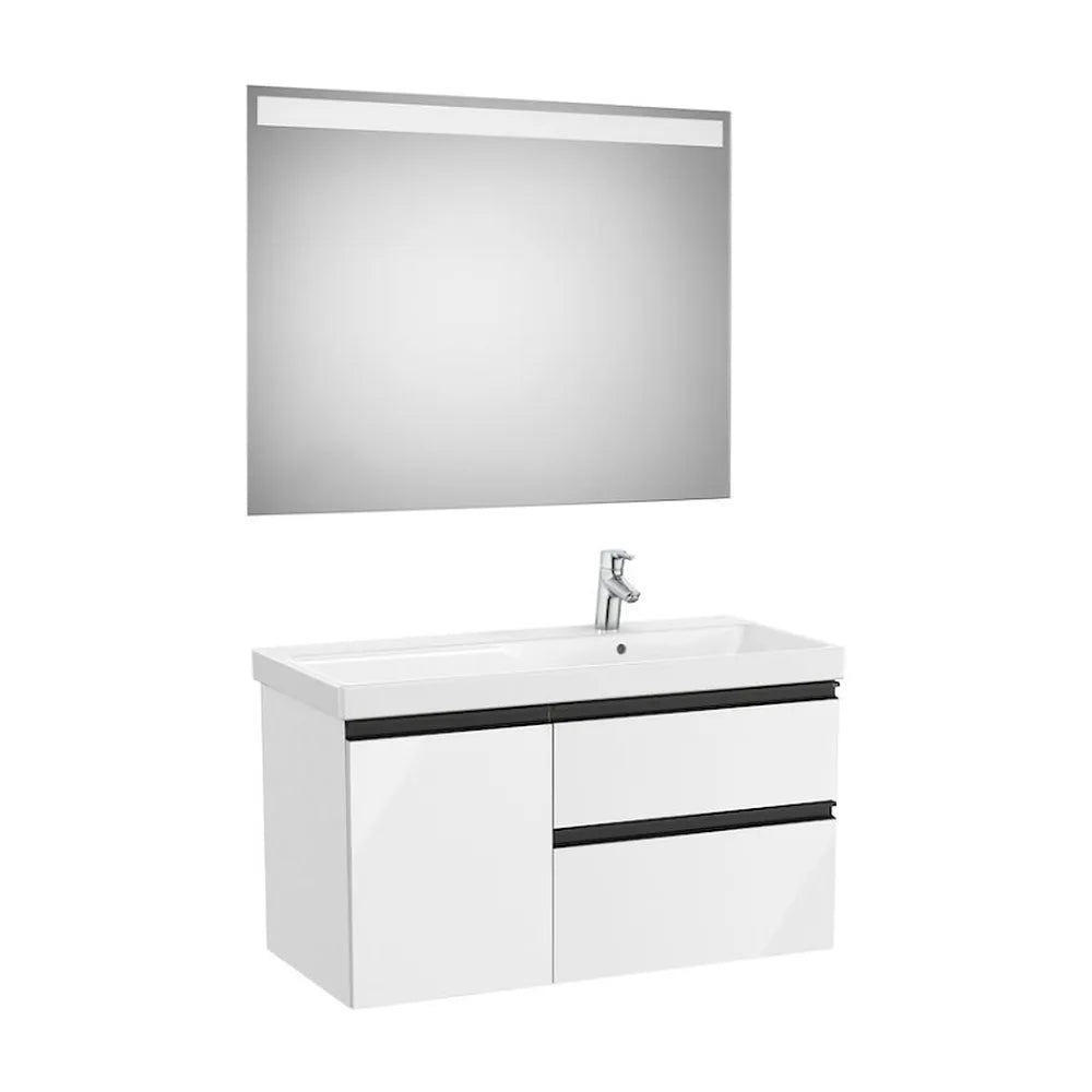 Conjunto de Baño con Lavabo Derecho de 100 cm Colección Domi Blanco Brillo Roca - Vista 1