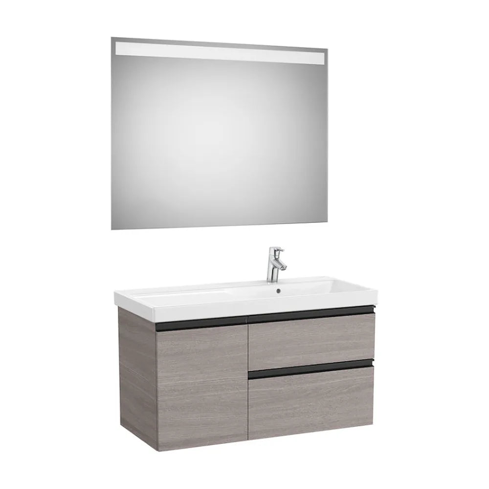 Conjunto de Baño con Lavabo Derecho de 100 cm Colección Domi Roble Roca - Vista 1