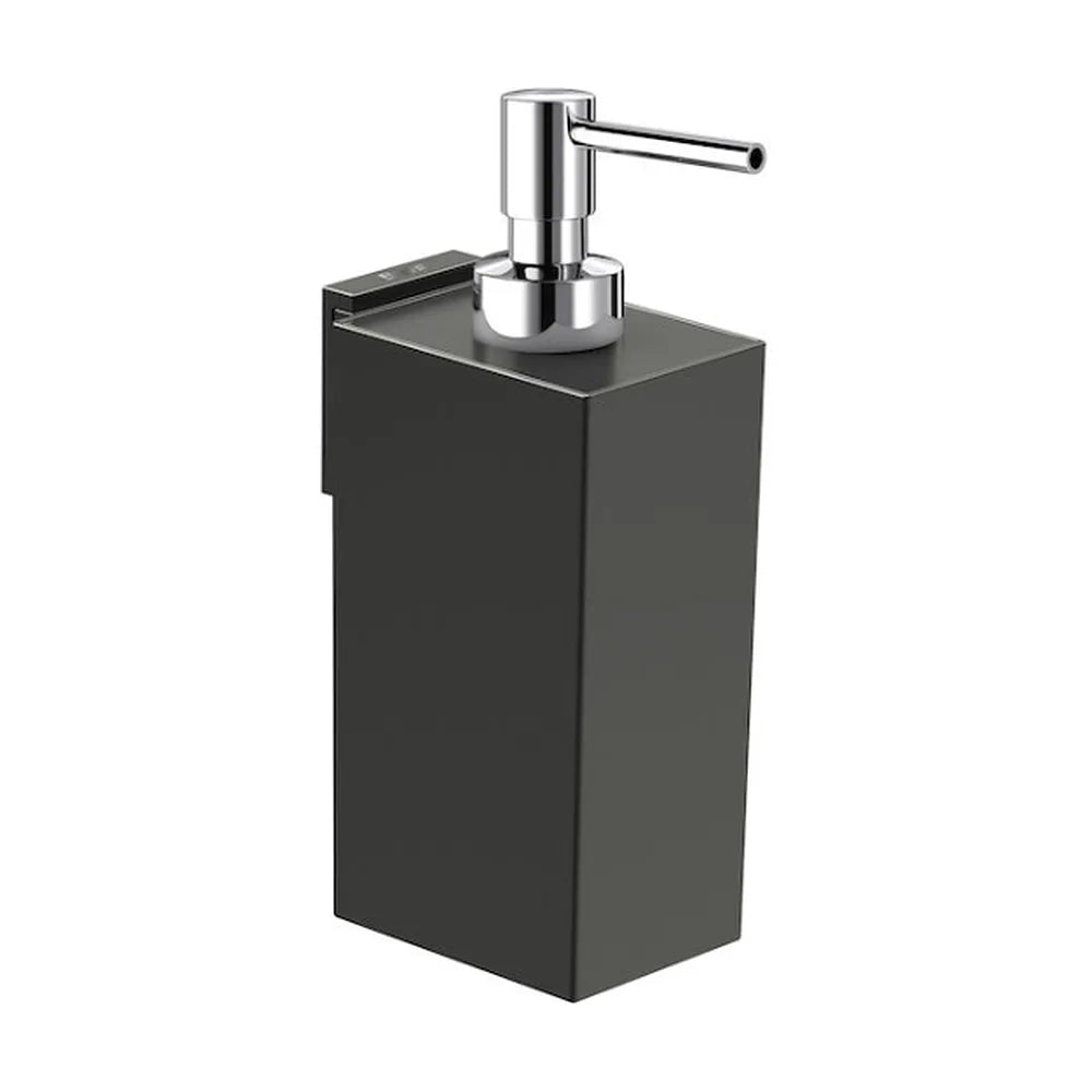 Dosificador de pared fijo para baño con un acabado en color negro mate Rubik Roca - Vista 1