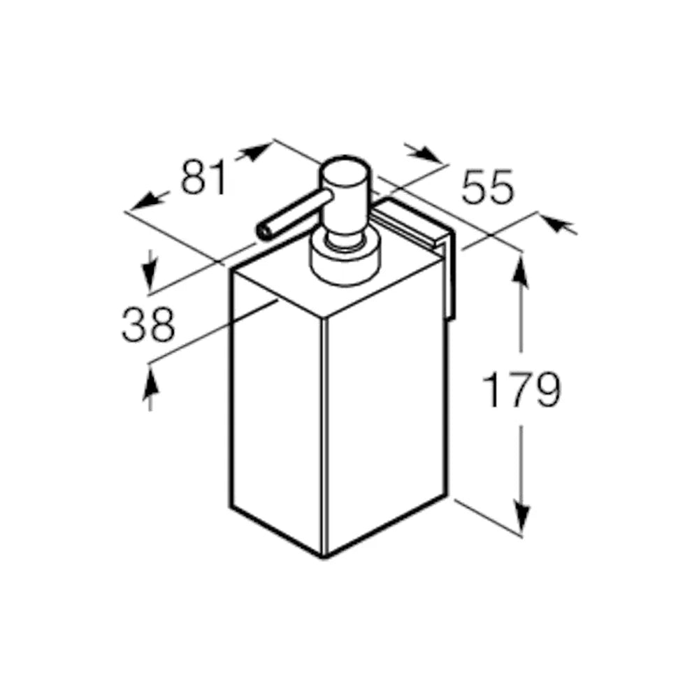 Dosificador de pared fijo para baño con un acabado en color negro mate Rubik Roca - Vista 2