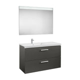 Conjunto de Baño con 2 Cajones y Lavabo Izquierdo Gris de 110 cm Colección Prisma Roca