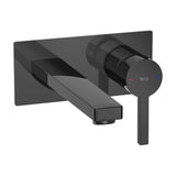 Grifo monocomando para lavabo empotrable y con acabado en negro titanio Naia Roca
