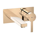 Grifo monocomando para lavabo empotrable y con acabado color oro rosado Naia Roca