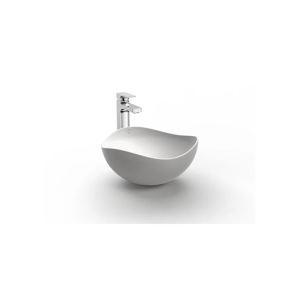 Lavabo de sobre encimera hecho en cerámica con un acabado en color blanco Ohtake Roca - Vista 2