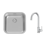Conjunto de Fregadero de Acero Inoxidable y Grifo de Cocina Mixer Tap Porto Roca