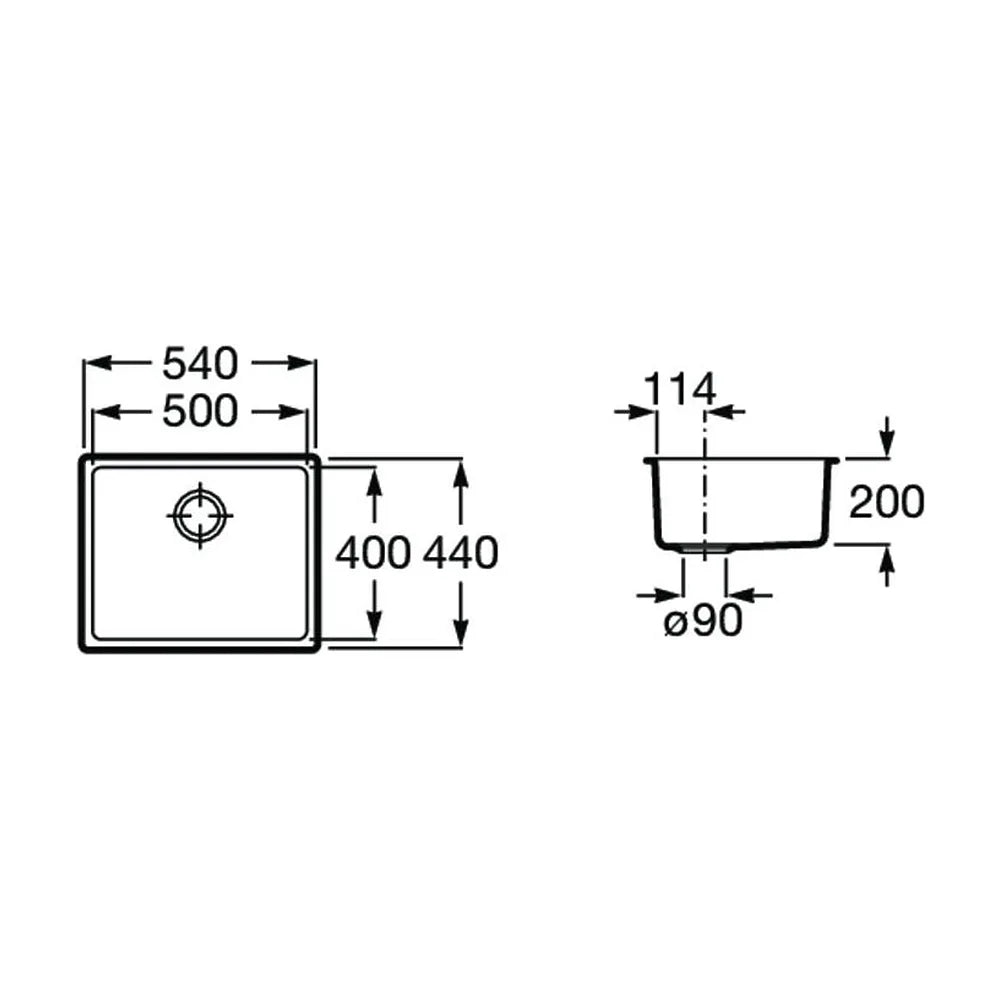 Conjunto de grifo y fregadero de acero inoxidable de 54 cm en acabado cromado Roma Roca - Vista 5