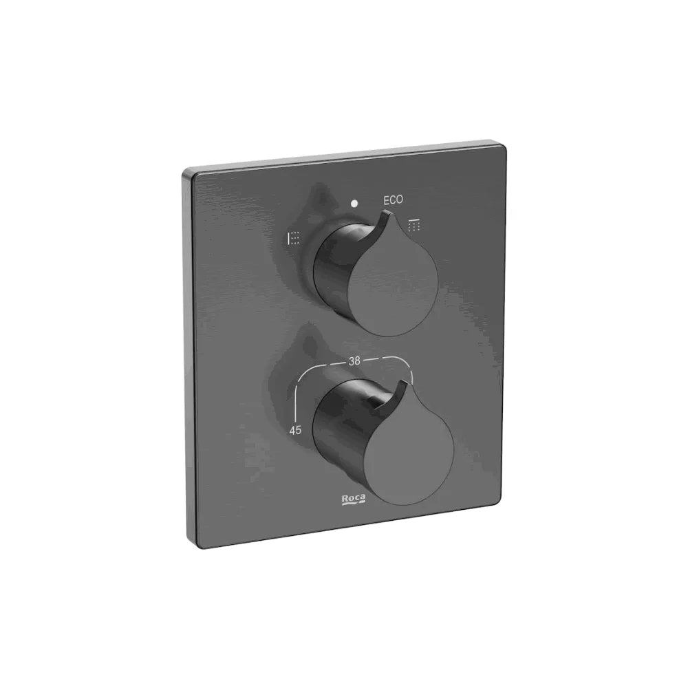 Grifo de Ducha con Diseño Rectangular en Titanio Cepillado Insignia Negro Roca - Vista 1