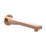 Caño de bañera de diseño de base circular en acabado color oro rosado SQUARE Roca