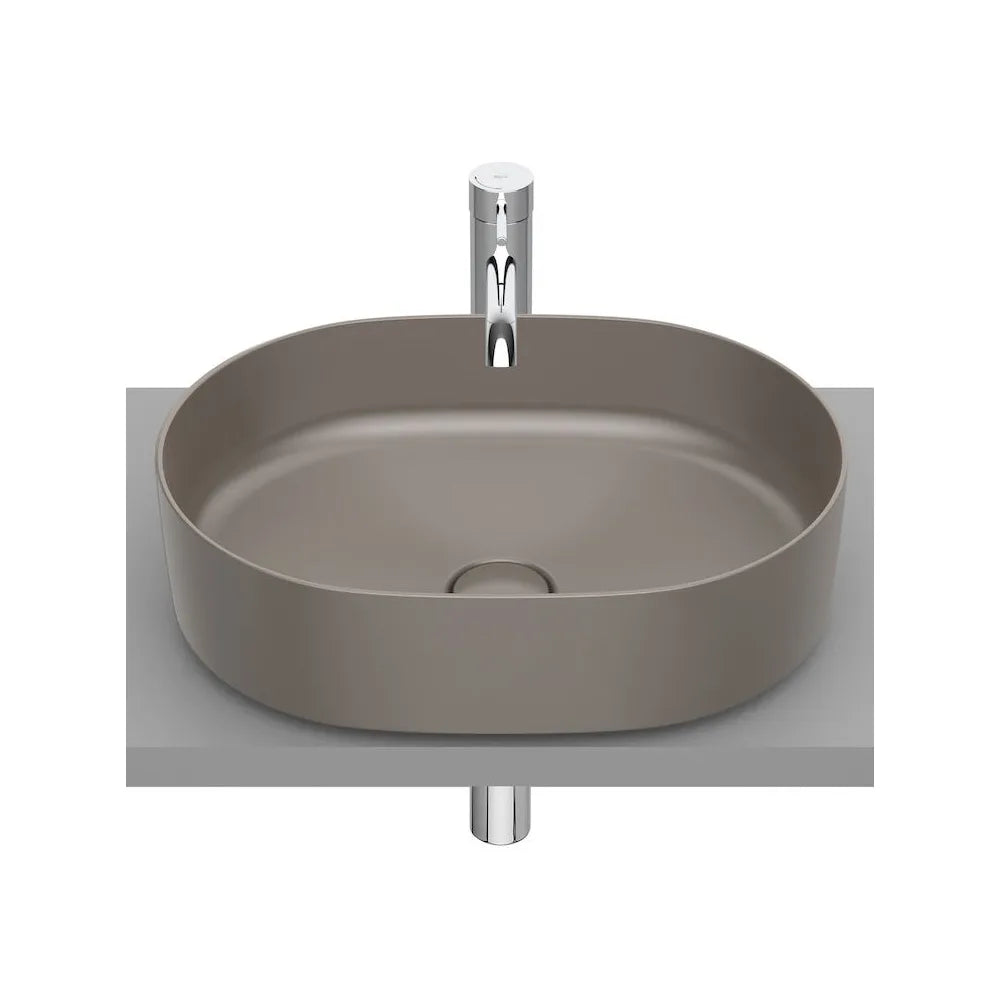 Lavabo de Fineceramic de Una Cubeta Café Round Inspira 50 cm Roca - Vista 1