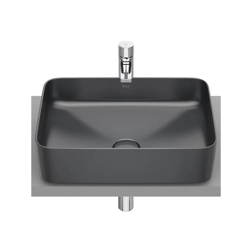 Lavabo de Fineceramic Gris Oscuro Onix Square Inspira 50 cm Roca - Vista 1