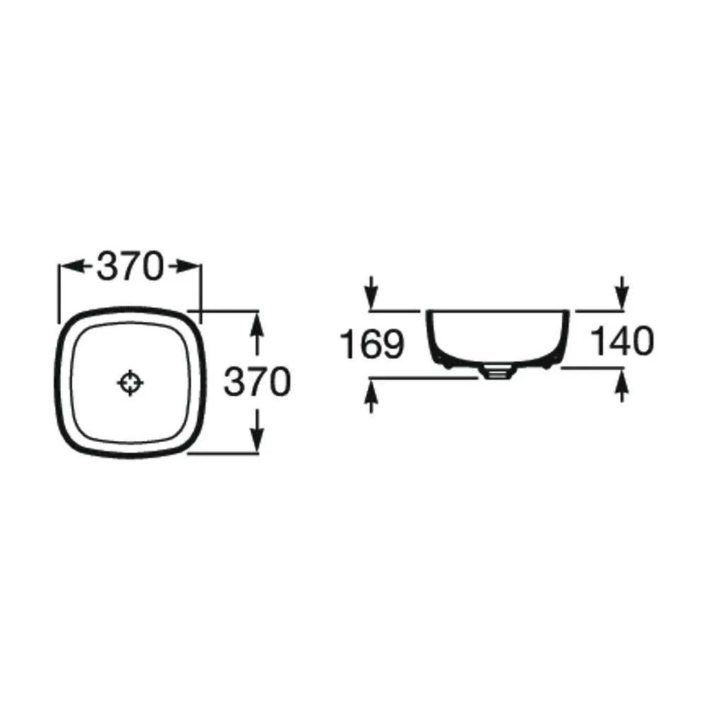 Lavabo de fineceramic de 37 cm con un acabado en color blanco mate Soft Inspira Roca - Vista 4