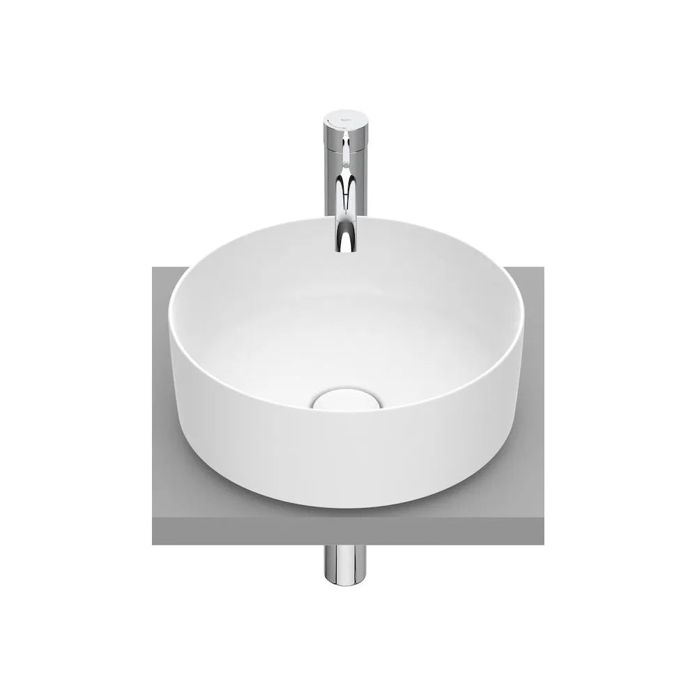 Lavabo de fineceramic con diseño circular en acabado color blanco mate Round Inspira Roca - Vista 1