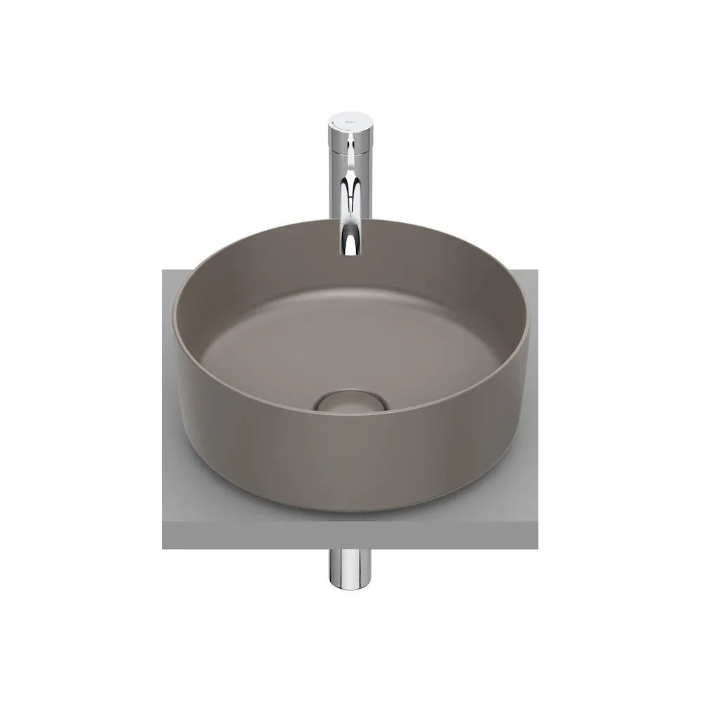 Lavabo de fineceramic de 37 cm circular con un acabado en color café Round Inspira Roca - Vista 1