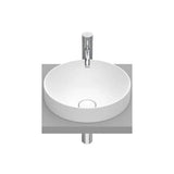 Lavabo de encimera de fineceramic con diseño circular en acabado blanco mate Round Inspira Roca