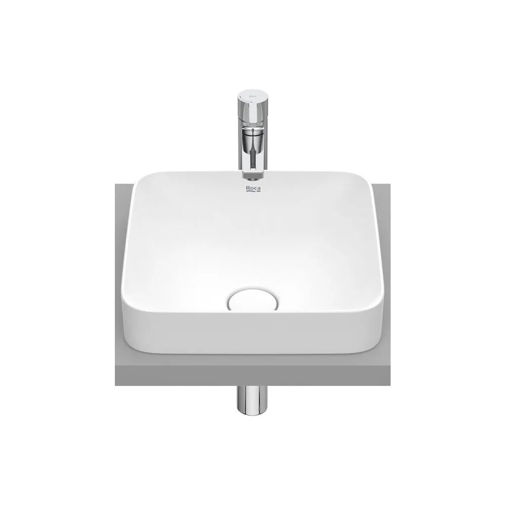 Lavabo de Encimera de Fineceramic Square Inspira Blanco Mate Roca - Vista 1