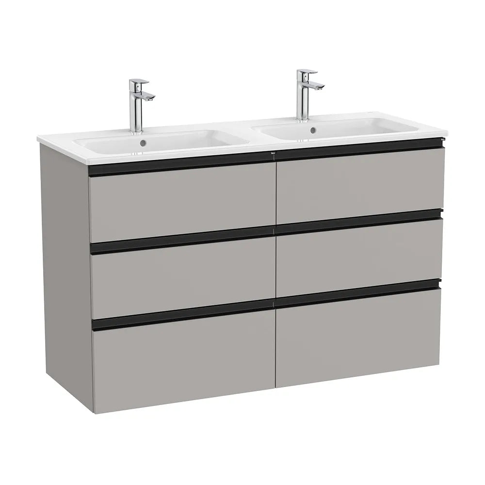 Mueble de Baño con Lavabo y 6 Cajones Color Gris Mate Unik de 120 cm Colección The Gap Roca - Vista 1