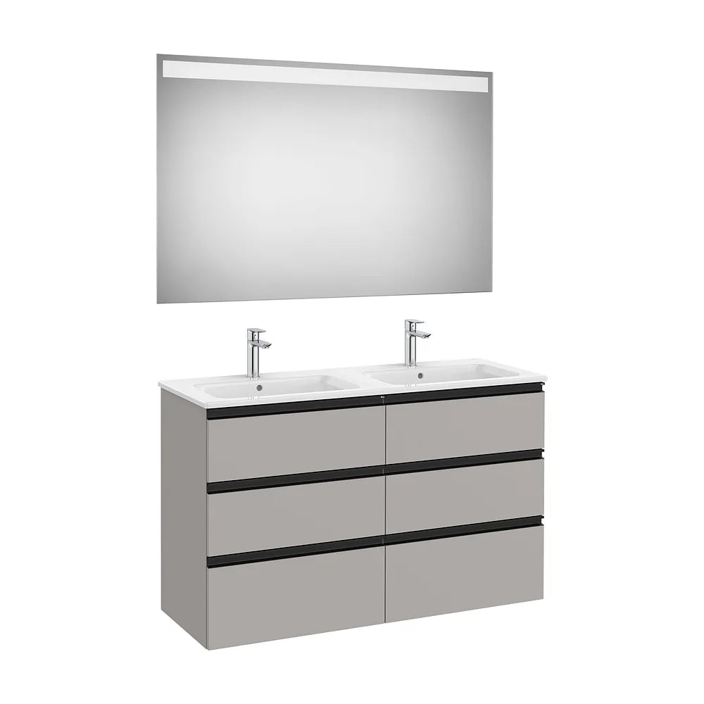 Conjunto de Baño con Seis Cajones en Color Gris Mate de 120 cm Colección The Gap Roca - Vista 1